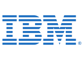 IBM classic blue striped logo, technology pioneer using AI and skills initiatives for global good